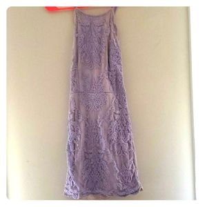 Lavender lace backless dress